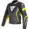 DAINESE AVRO 4 LEATHER JACKET - Model BLACK-MATT/CHARCOAL-GRAY/FLUO-YELL