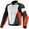 DAINESE SUPER RACE LEATHER JACKET - Model WHITE/FLUO-RED/BLACK-MATT