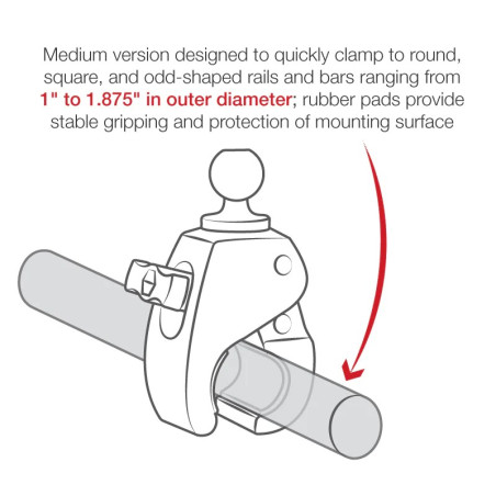 RAM MOUNTS TOUGH-CLAW MEDIUM CLAMP BASE