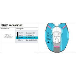 SHOEI NXR 2 ALMOHADILLAS LATERALES 35MM