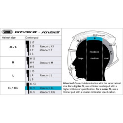 SHOEI GT-AIR 2 / J-CRUISE 2 ALMOFADA CENTRAL XL 9MM