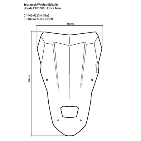 TOURATECH BULLE L TRANSPARENT HONDA CRF1000L TWIN +AVD