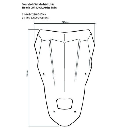 Cupolino alto Touratech Honda CRF 1000 L Africa Twin