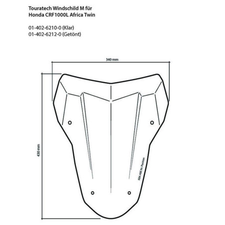 Touratech Windschutzscheibe Honda CRF 1000 L Africa Twin
