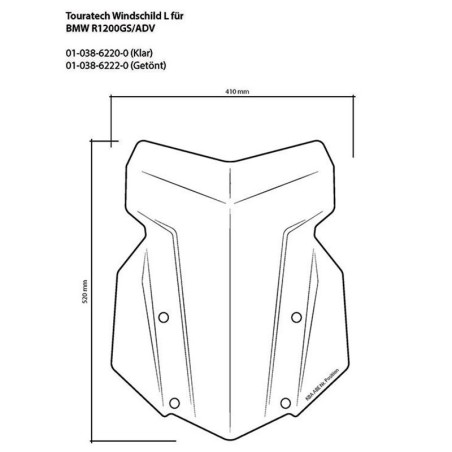 Parabrezza L Touratech BMW R1250GS / R1250GS