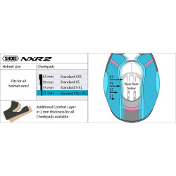 SHOEI NXR 2 CHEEK PADS 31MM